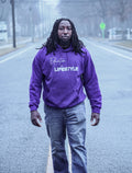 Purple Hoodie with Blue Writing