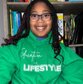 Kelly Green Hoodie with White Writing