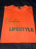 Orange T-Shirt with Green Writing