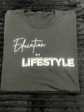 Black T-shirt with White Writing