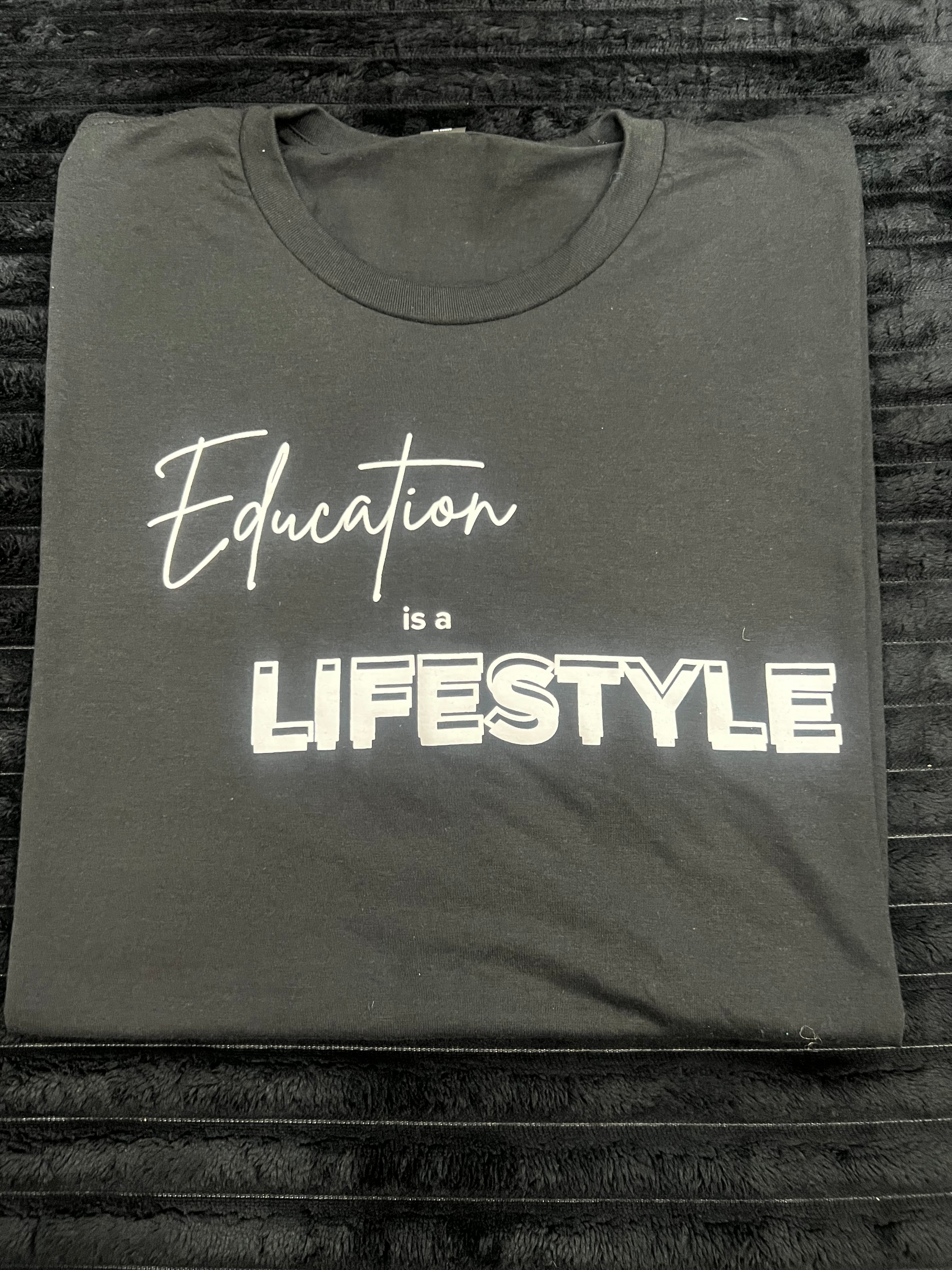 Black T-shirt with White Writing