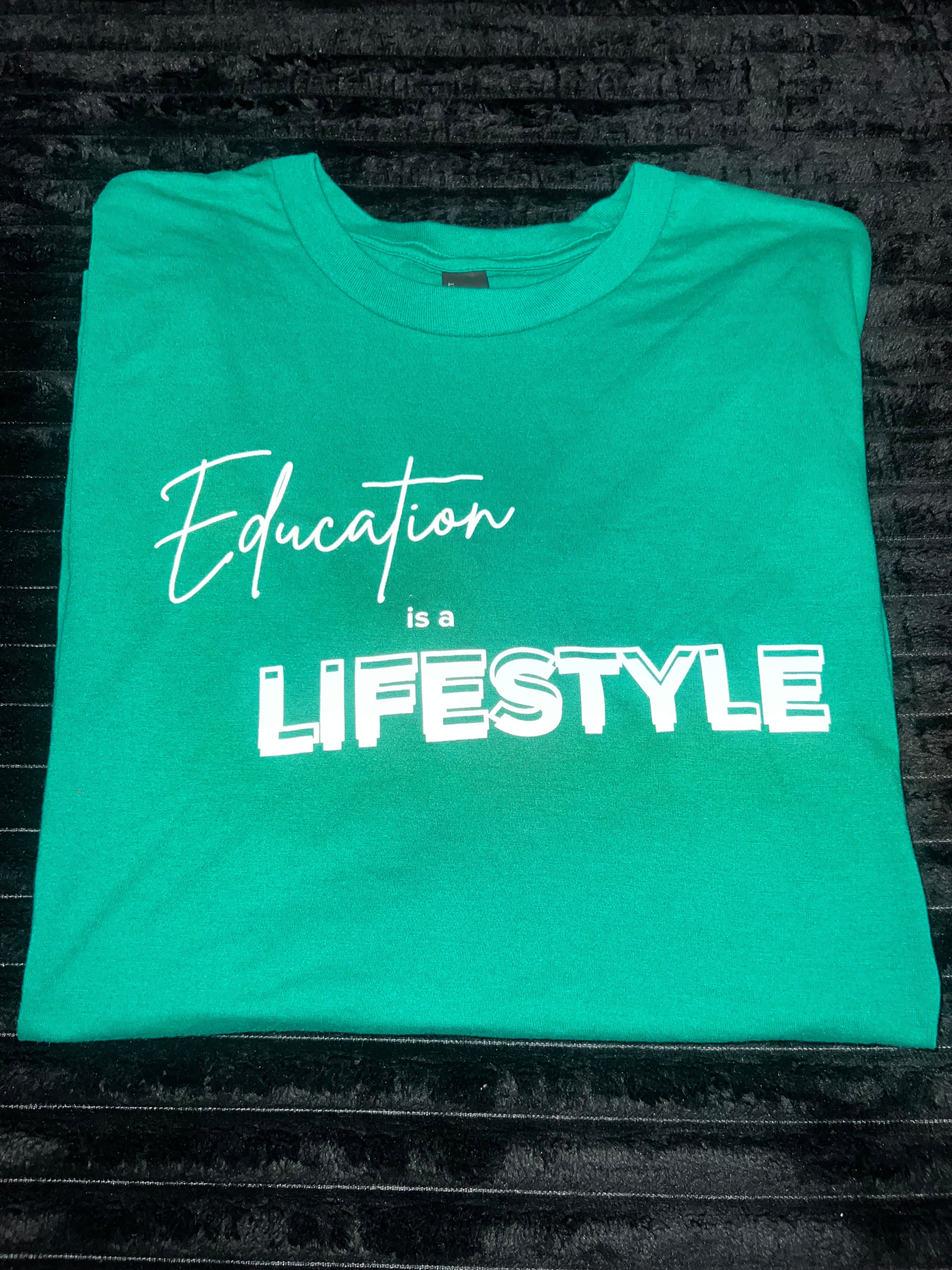 Green T-Shirt with White Writing